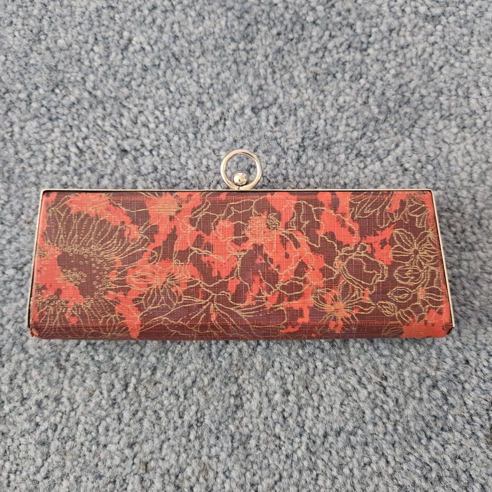 Vintage 1960s Eyeglasses Case Clamshell Glasses Red Kiss Lock